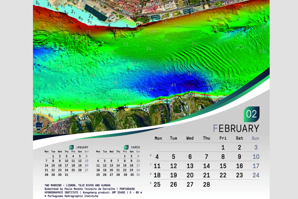 Imagem do IH representa o mês de fevereiro no calendário da Kongsberg Maritime.